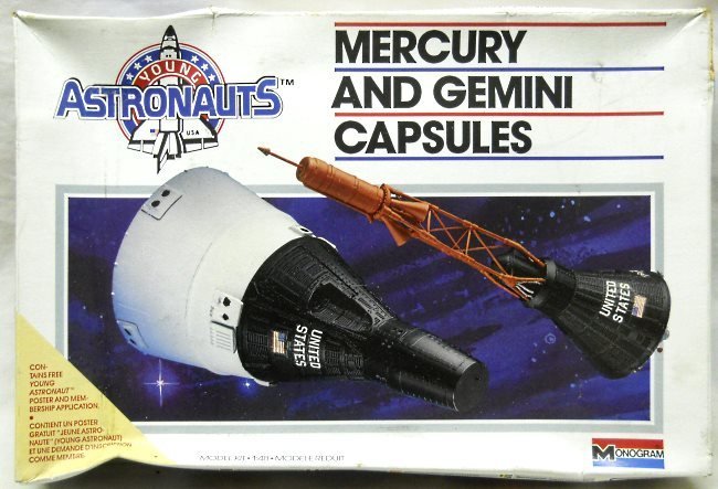 Monogram 1/48 Mercury and Gemini Capsules - Young Astronauts Issue, 5909 plastic model kit